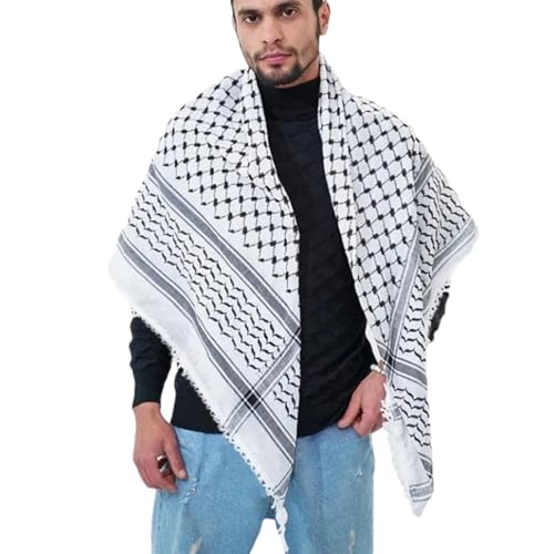 [ORIC] パレスチナ クーフィーヤ,パレスチナ クーフィーヤ - 54X54 インチのヘッドネックスカーフ,パレスチナ ショール、ソフト アラブ クーフィーヤ パーティー 日常着 屋内 屋外用のサムネイル