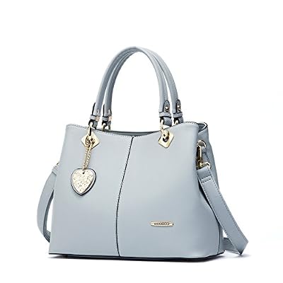 DEERWORD Donna Borse a Mano Borsa a Spalla Elegante Grandi Firmate Marca Tracolla Antifurto PU pelle 3001 1 pz Blu Chiaro