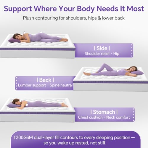 Image of ChiXpace Full Mattress Topper, Viscose Derived from Bamboo, Soft Pillow Top | Cushioned Support, Breathable Mesh Sides, Memory Foam Blend Fill, Softens Firm Beds, Refreshes Old Beds, Guest Rooms, Rentals
