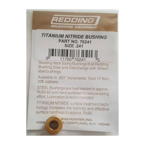 Die bushing Redding Titanium Nitride .241 para recarga de cuello de vainas 2