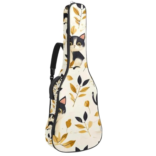 Housse de guitare acoustique chat étui souple tissu Oxford avec poches