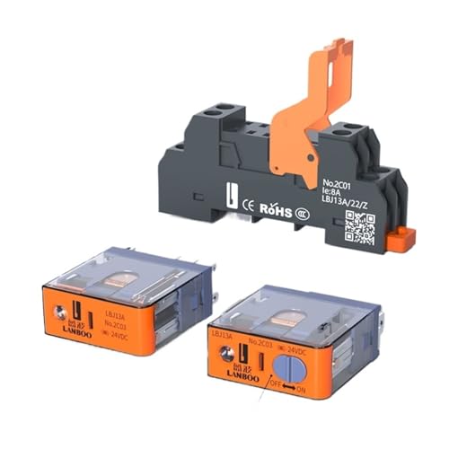 Relais intermédiaire J13A 5 broches DC 12V avec embase pour tableau électrique - 5