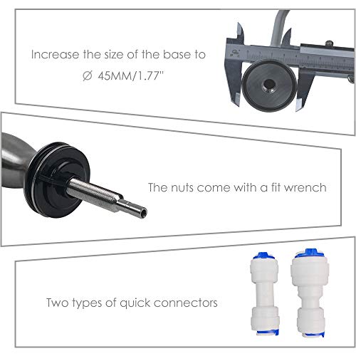 Drinking Water Filter Faucet Stainless Steel Kitchen Bar Sink Purifier Faucet,fits Most Reverse Osmosis Systems,Lead-Free/Brushed/Single Handle (YD2201)