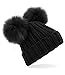 Produktbild ASVP Shop Damen Strickmütze mit Bommel und Kunstfell Gr. Einheitsgröße, Schwarz-T