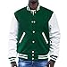 Varsity Base Letterman Jacket (Kelly Green Wool, White Leather, Small)