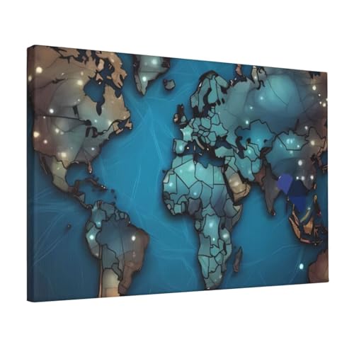 Toile carte moderne pour habiller un mur vide de bureau