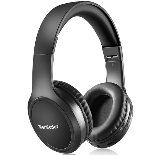 Bluetooth Headphones Over Ear, 70H Playtime and 3 EQ Music Modes Wireless Headphones with Microphone, HiFi Stereo Foldable Lightweight Headset, Deep Bass for Home Office Cellphone PC (Black)