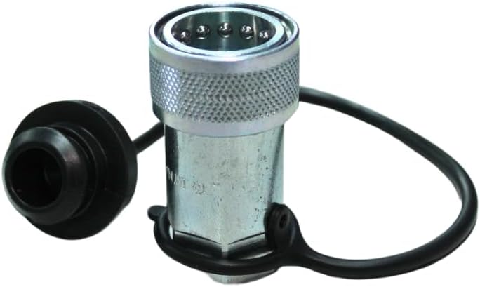 Hydraulic Quick Connect for Tractor, Female Coupler/Coupling Size 1/2" Thread 1/2" NPT Ag ISO 5675/ISO 7241-1 A Poppet Pioneer Style with Black dust Cap, .Dynamics. Brand