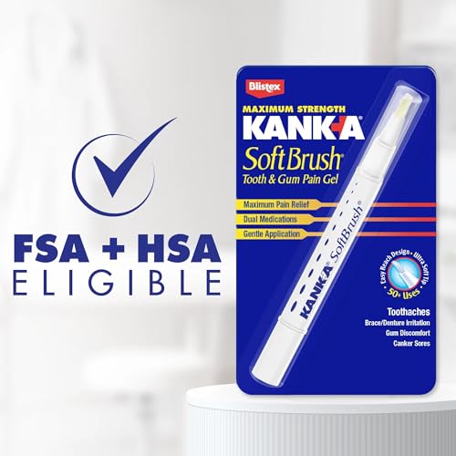 Image of Kank-A Mouth Pain Gel, Fast-Acting Pain Relief with Soft Brush, 0.07 oz