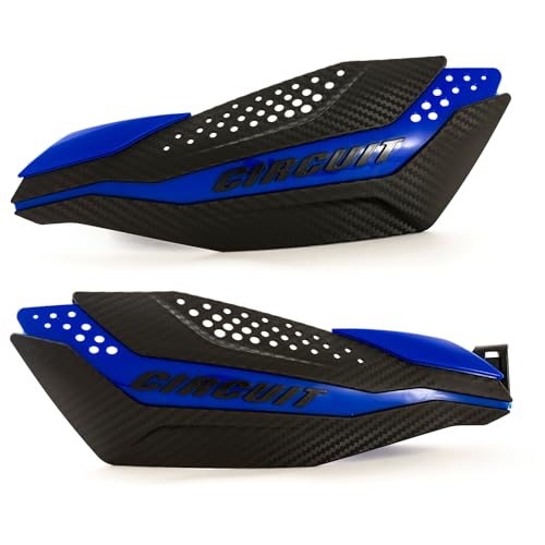 Protèges Mains Dakar Bleu et Carbone ultra résistants avec fixation universelle
