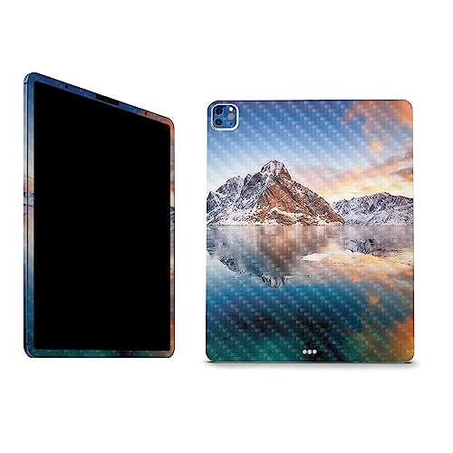 Image of MightySkins Carbon Fiber Skin Compatible with Apple iPad Pro 12.9 inch M2 6th Gen (2022) Full Wrap Kit - ICY Lake | Protective, Durable Textured Carbon Fiber Finish | Easy to Apply | Made in The USA