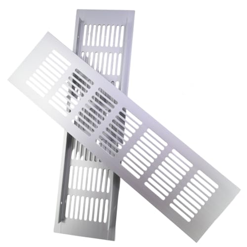 2 Pièces Aluminium Rectangular Ventilation Grille, Grilles Aeration Fenetre 30 x 8 cm, Grille Aération Rectangulaire pour Placards, Portes, Meubles, Salle de...