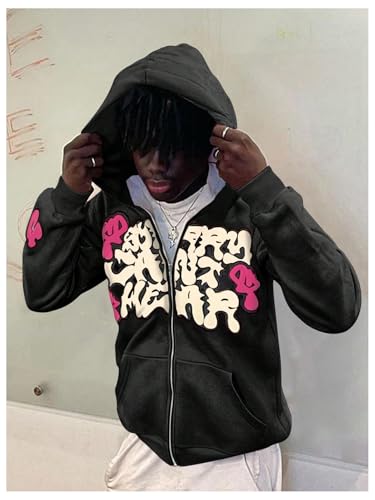 SOLY HUX Men's Y2k Hoodies Zip Up Graphic Long Sleeve Hooded Sweatshirt Jacket Hip Hop Outfit Streetwear3