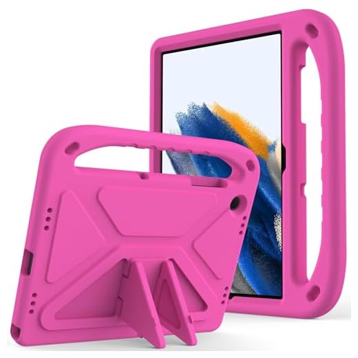 Capa infantil para Samsung Galaxy Tab A9 Plus (2023) SM-X210/216B, leve EVA à prova de choque, capa protetora resistente à prova de choque (rosa vermelha)