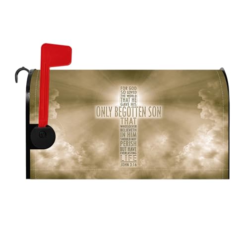 Baocicco God So Loved The World Mailbox Cover Heaven Bible Magnetic Mailbox Covers Religious Belief Cross Post Letter Box Cover Wraps for Easter Home Garden Outdoor Standard Size 21x18 Inch