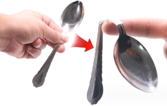 Miniatura 2 de LRESJJIUJ Cuchara curvada, técnica mágica curvada, truco mágico, accesorios mágicos, accesorios de mago, técnica de cuchara de metal plegable,