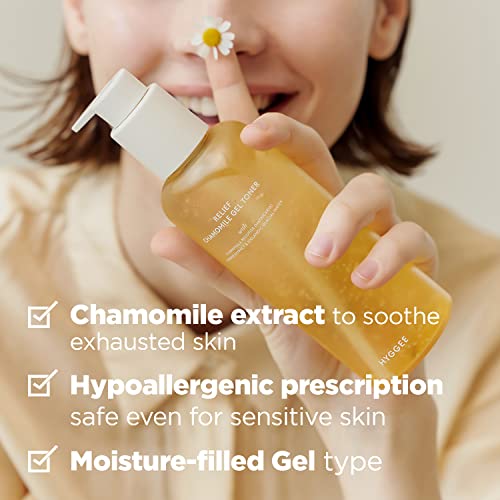 Hyggee Relief Chamomile Gel Toner - Gentle Soothing Moisturizer - Cooling & Moisturizing For Heated And Sensitive Skin - Hypoallergenic Refreshing Gel Formula, 6.76 Fl.oz. #TOP2