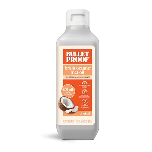 Bulletproof Brain Octane C8 MCT Oil, 32 Ounces, Keto Supplement for Sustained Energy and Fewer Cravings