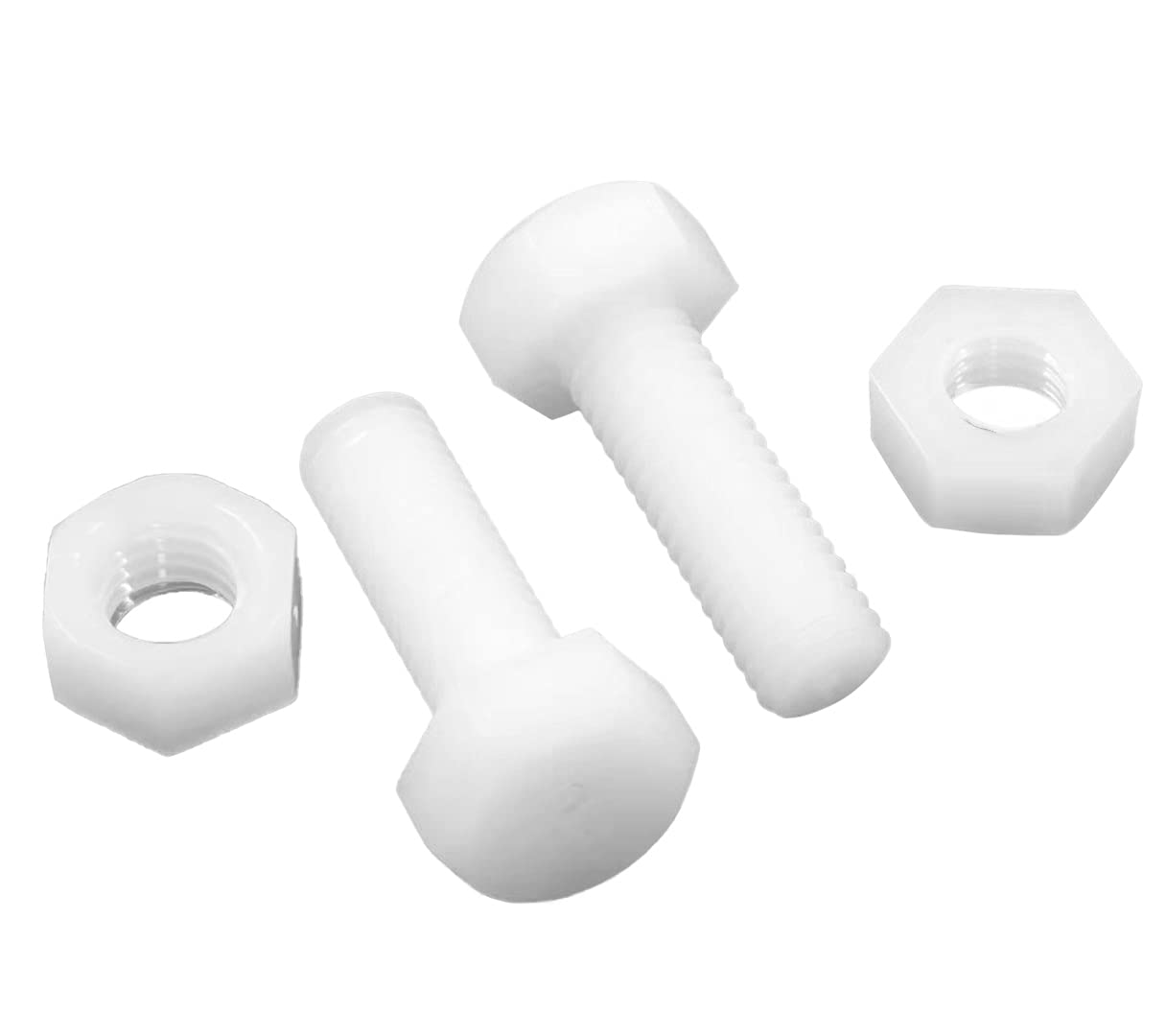 M8-1.25 X 40mm DIN 933 / ISO 4017, Metric, Hex Head Cap Screws Bolts, Full Thread, Nylon 6/6