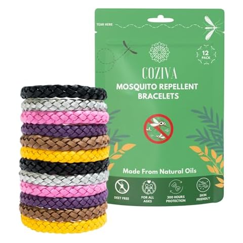 Coziva 12 Pack Adjustable Mosquito Repellent Bracelets Cover