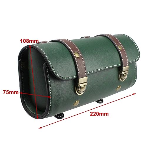 Bolsa frontal universal para horquilla de motocicleta LIRU en cuero verde con kit para bicicletas y motos miniatura 4