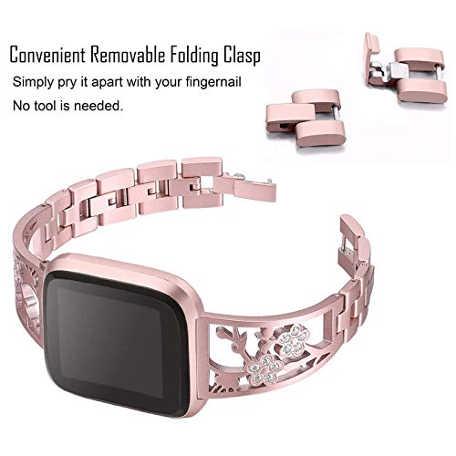 Pulseira de aço inoxidável Mtozon compatível com Fitbit Sense/Versa 3, pulseiras femininas de substi