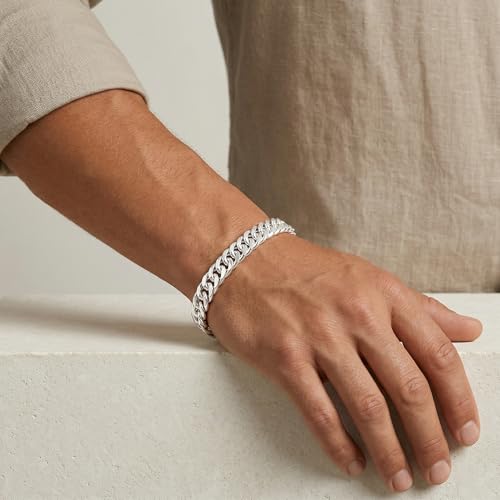 Pulsera de cadena de plata S925 para hombre 12mm miniatura 3