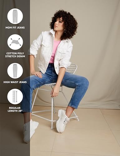 Image of Amazon Brand - INKAST Women's High Rise Ankle Length MOM Fit Jeans
