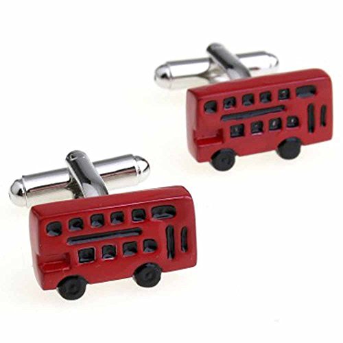 Preisvergleich Produktbild korpikus® ' London Bus ' Theme Edelstahl-Manschettenknöpfe In Kostenlose Geschenktüte