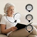 Hands-Free Magnifying Glass with Light – 5X & 10X Dual Lens, 3-in-1 Gooseneck LED Magnifier for Embroidery, Crafting, Reading & Elderly (USB-C Rechargeable)