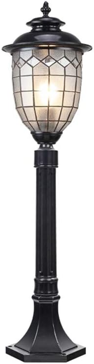 E27 Post Pillar Lantern Black Courtyard Frosted Glass Anti Rust High Pole Path Column Light IP55 Outdoor Waterproof Street Bollard Patio Lamp Community Lawn Landscape Gar,90cm