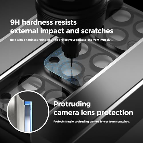 Image of Tempered Glass Camera Lens Protector for iPhone 16 Pro /iPhone 16 Pro Max - Alloy Metal Cover with Tempered Glass - Scratch Resistant, Easy Installation (Clear - 2 Pack)