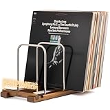 Onmiwod Vinyl Record Holder for 75 LPs, Light Up Now Playing Vinyl Record Stand, Wooden Album Storage Organizer, Album Holders for Records Display, Accessories Gifts for Music Lovers
