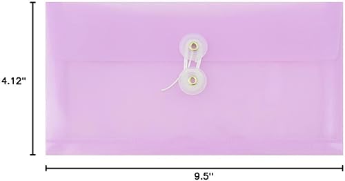 Vista 167 de Sobres de plástico con botón y cuerda, Variados Paquete de 6 colores surtidos