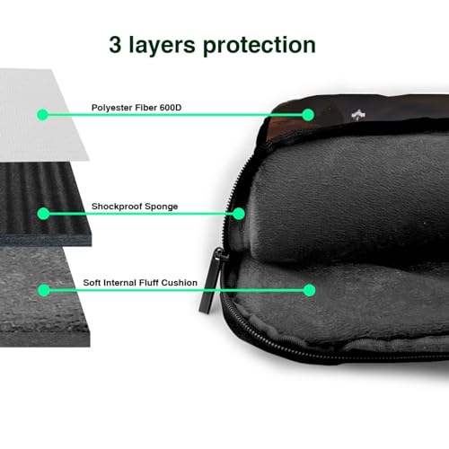 Maletín para laptop impermeable y acolchado negro miniatura 7