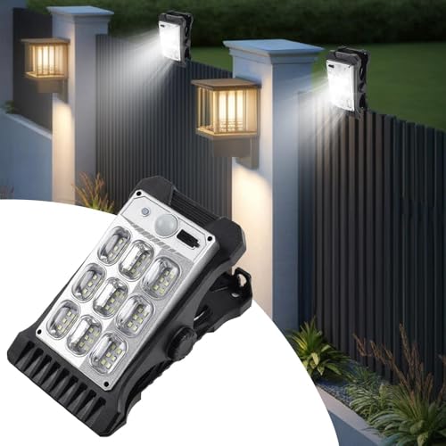 Linterna LED solar exterior con abrazadera regulable para el garaje 4