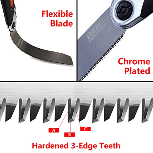Image of RUITOOL Japanese Pull Saw - 8 inch Foldable Hand Saw with Flexible SK5 Blade, 14TPI, Folding Kataba for Woodworking