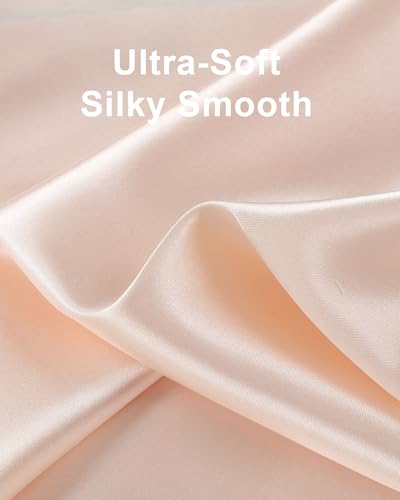 Image of 3 Piece Silk Satin Pajama Set for Women Soft Short Sleeve Button Down Pjs with Shorts Long Pants Sleepwear S-XXXL