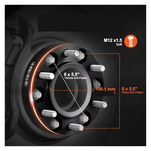 Entretoise roue 6 trous forgée 106 mm haute performance - 3