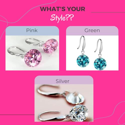 Image of Nilu's Collection Enchanting Light Weight Cubic Zircon Crystal Drop Earrings for Women and Girls, for Daily Use, Office Use