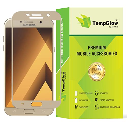 Image of Screen Protector for Samsung Galaxy A5 (2010) (Gold) Tempered Glass Edge-to-Edge 6D Screen Guard With Installation Kit