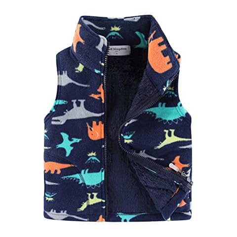 Mud Kingdom Boys Girls Dinosaur Fleece Vest Cover