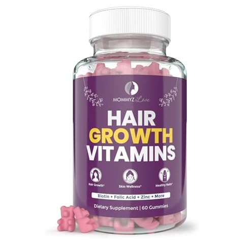 Mommyz Love Biotin 5000mcg Hair Skin and Nails Vitamin Gummies - Biotin Gummies for Hair Growth & Radiant Skin During Post Partum Recovery & Adjustment Period - Post Partum Vitamins with Folate Cover