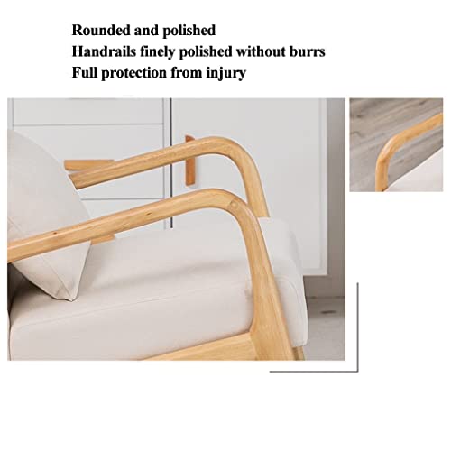 Nursery Rocking Chairs, With Cushion For Indoor, Simple Wood Rocking Chair, Suitable For Relaxation, Nursing，Lazy Leisure Back Rocking Chair (Color : Brown, Size : 81Cm*66Cm*78Cm) #TOP4