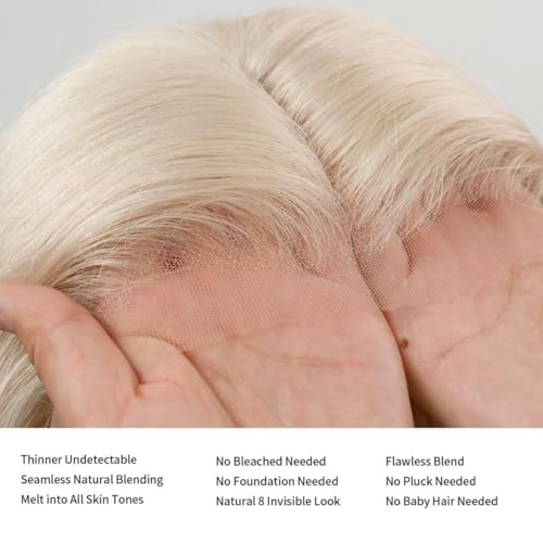 Image of Platinum Blonde Wig Human Hair Body Wave Ash Blonde Wig 28Inch 180% Density