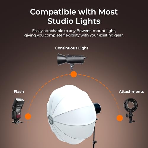 Image of Digitek (DLSF 65) Rounded 65cm Lantern Softbox with Bowens Mount, 270 Omni-Directional, Light Quick Setup, Click Lock Design, Optional Skirts Fabric and Metal Build