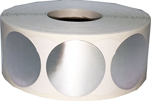 GAOAG Color Coding Labels Metallic Silver Round Circle Dots For Organizing Inventory 1 Inch 500 Total Adhesive Stickers