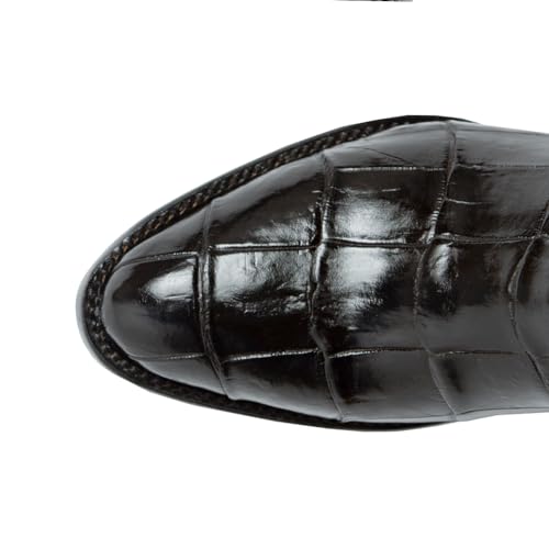 Mens Stallion American Alligator Round Toe Dress Boots Mid Calf - Black3