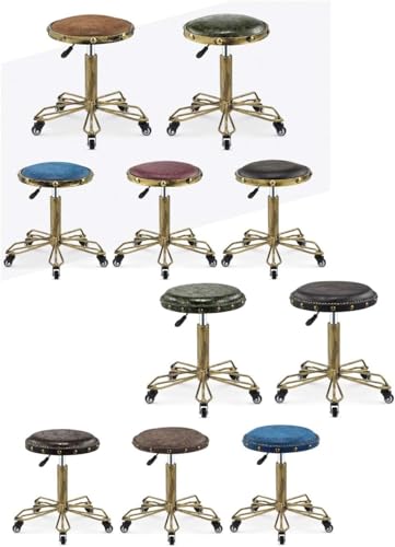 Tabouret de bar bleu pivotant réglable à roulettes charge 440 LB