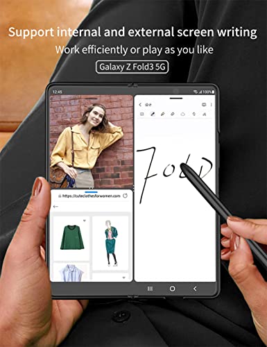SHIEID Capa para Samsung Z Fold 3 com suporte para caneta S vem com caneta de capacitância, capa par